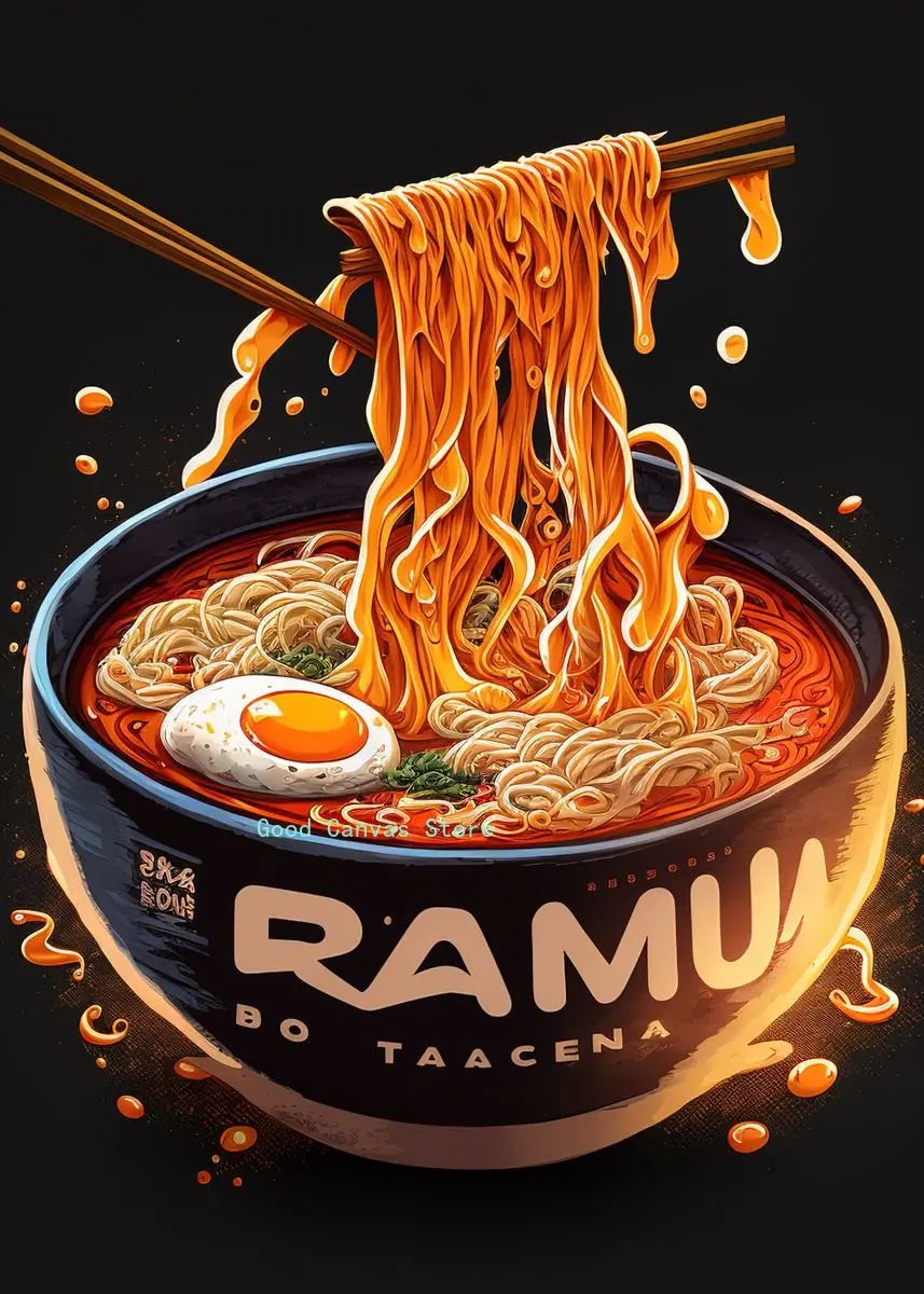 Neon Food Canvas Art