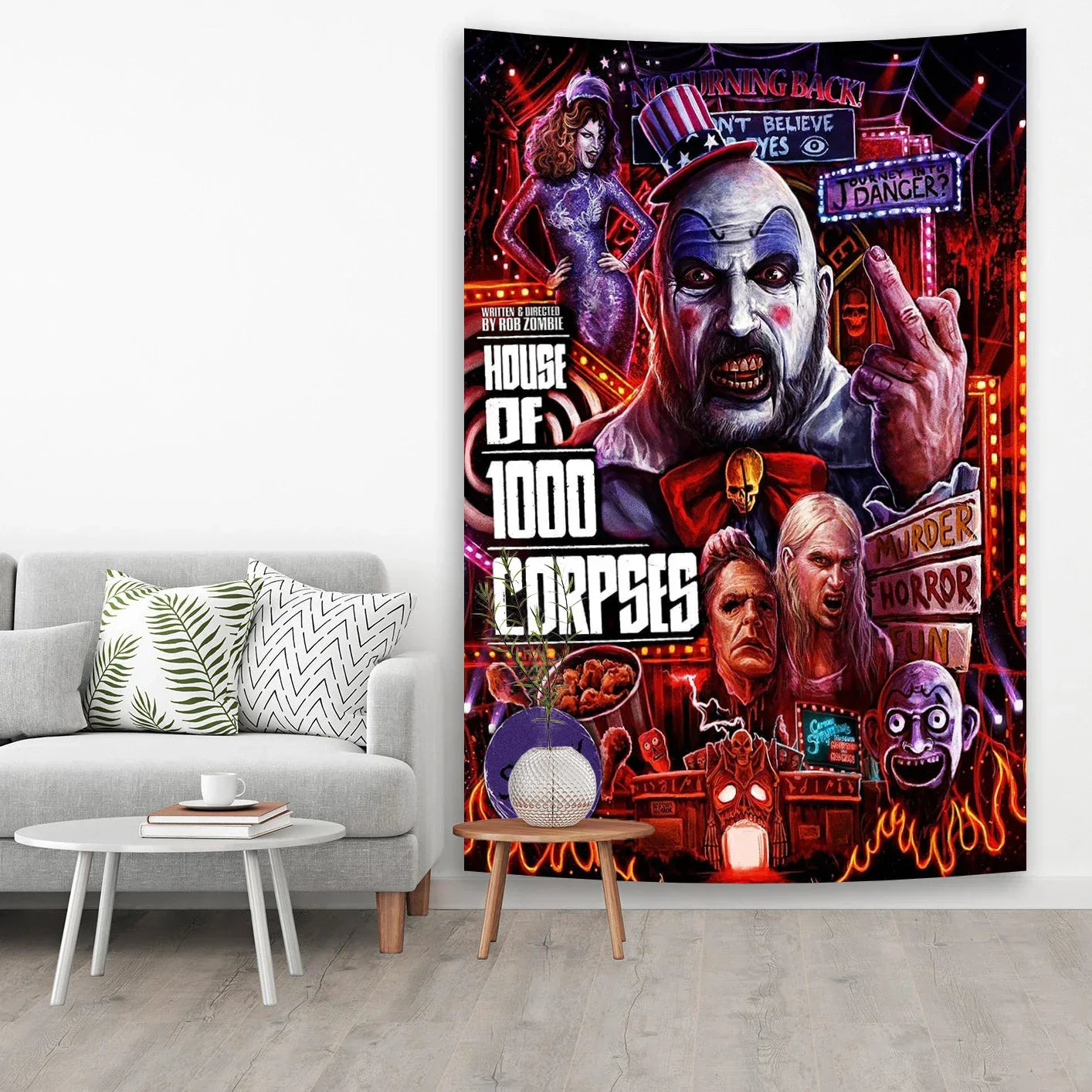 DecorBites™ Horror Movie Tapestry Halloween Curtains - Psychedelic Home Decoration Wall Canvas