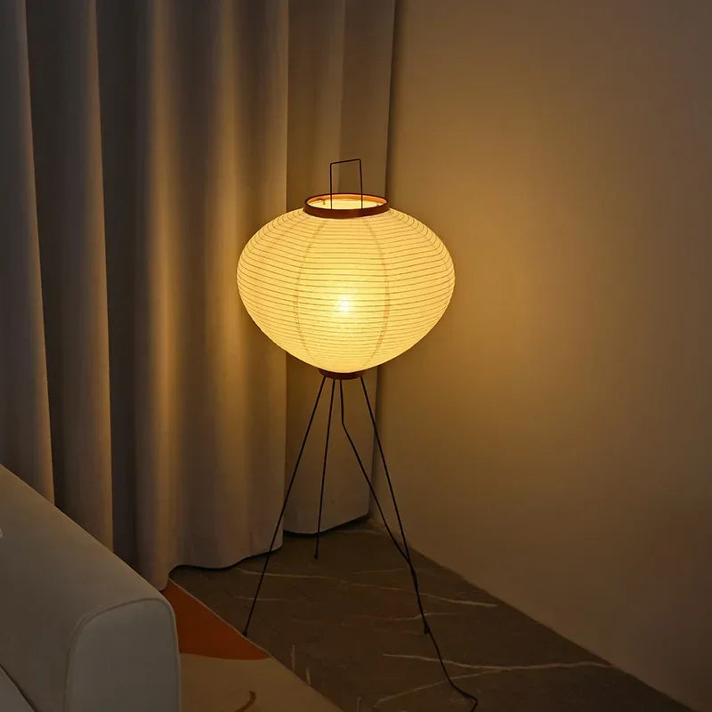 Rice Paper Floor Lamp Japanese Retro Design