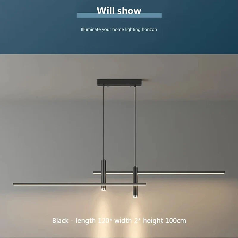 Modern Black or Gold Dimmable LED Pendant Light