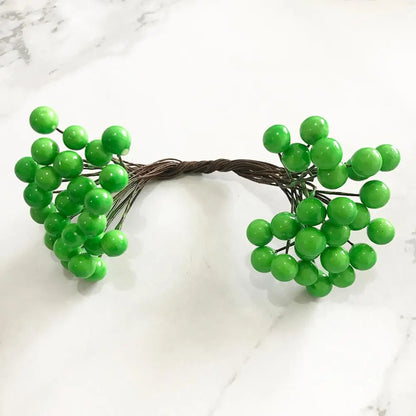 DecorBites™ Green Plant Flower Cherry Stamen Berries Bundle for DIY Decor and Gifts
