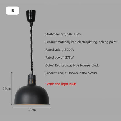 DecorBites™ Electric Food Heating Pendant Light - Stylish and Functional Fixture for Kitchens and Restaurants