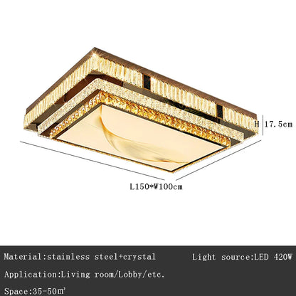 DecorBites™ Gold Crystal Ceiling Lights LED Minimalist Luxury Lighting - Stainless Steel Crystal Luminaires