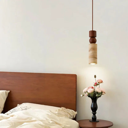 DecorBites™ LED Yellow Travertine Hanging Lamp for Home Decor and Lighting Fixtures