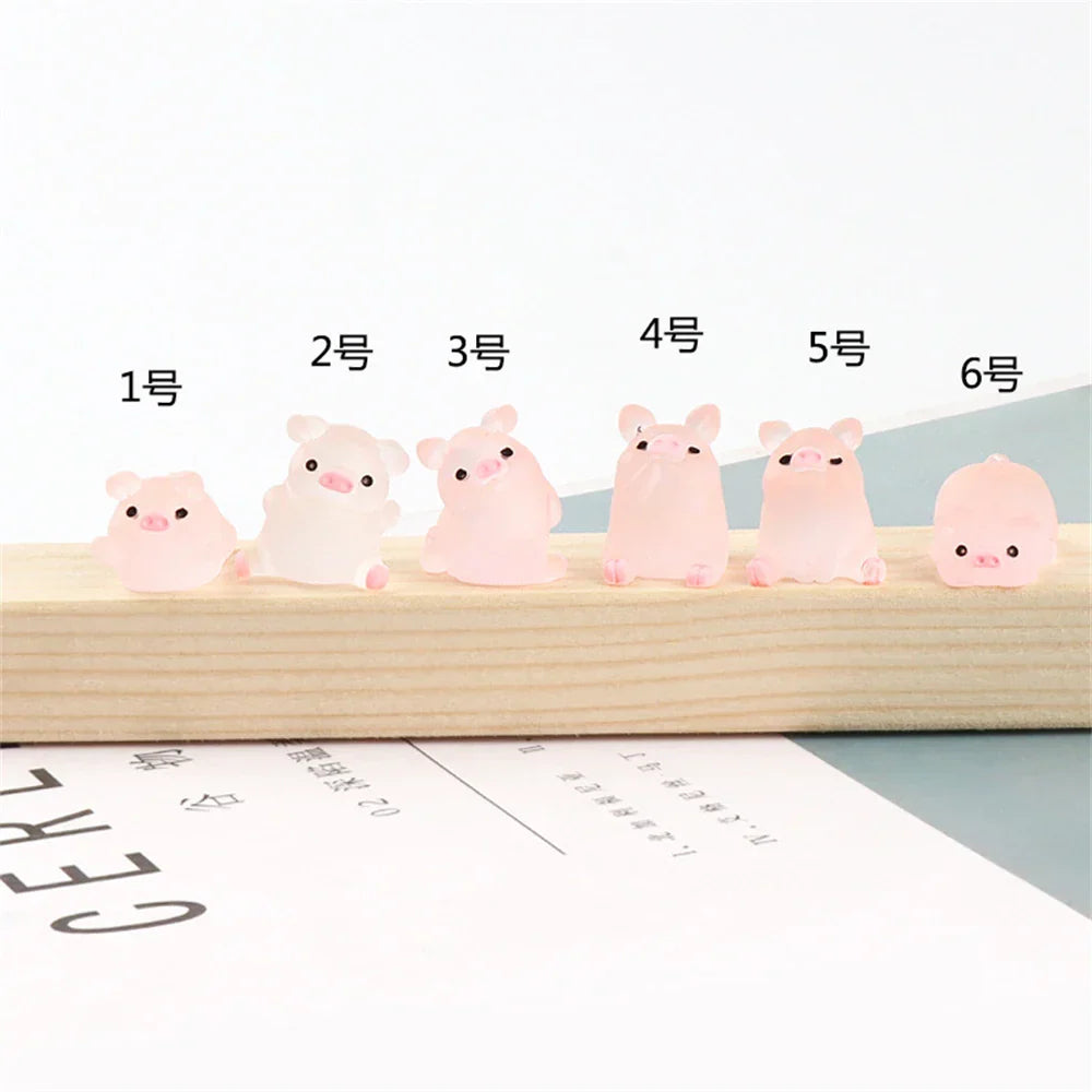 Resin Pig Terrarium Figures