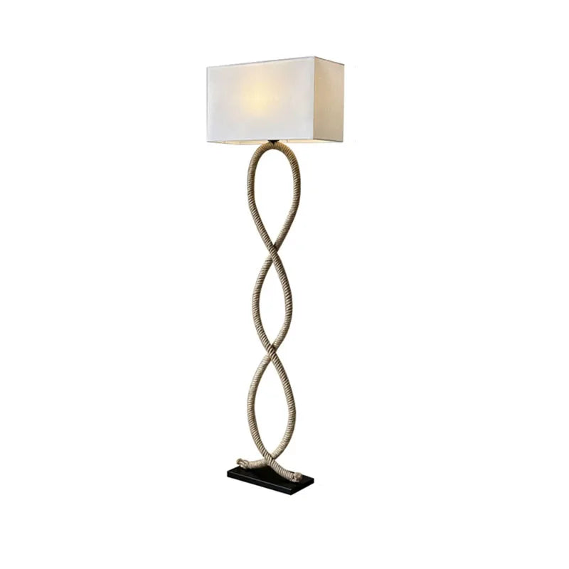 Rattan Fabric Floor Lamp