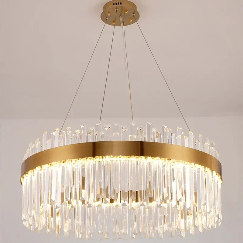 DecorBites™ Elegant Crystal Chandelier Pendant Light for Living Room Dining Kitchen Decoration