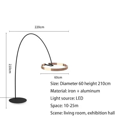 Copper Black LED Floor Lamp