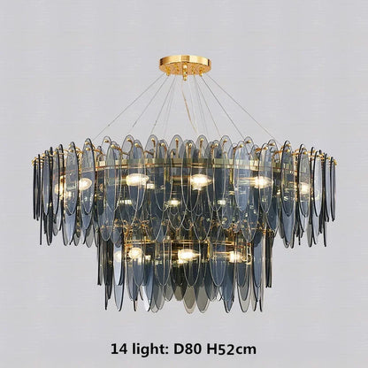 DecorBites™ Gold Metal Chain LED Pendant Lights for Modern Luxury Living Room