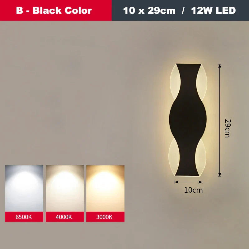 DecorBites™ LED Wave Wall Light for Indoor Corridors, Bedrooms, and Sofas