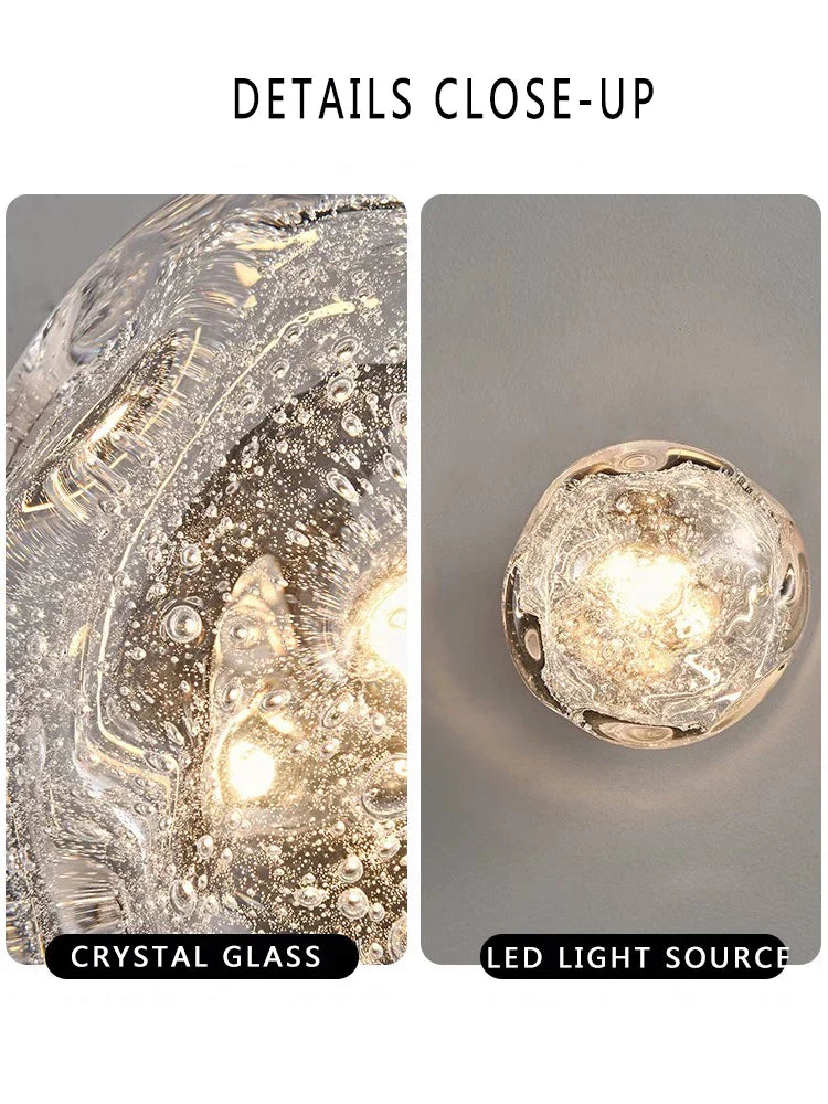 DecorBites™ Crystal Glass Wall Sconce Lamps for Stylish Living Room and Bedroom Lighting