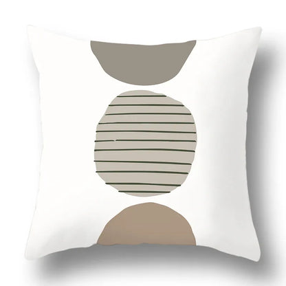DecorBites™ Green Plants Geometric Print Pillow Cover - Home Sofa Cushion Cover