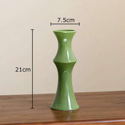 DecorBites™ Bamboo Shape Ceramic Vase: Table Decoration & Floral Arrangement in Room