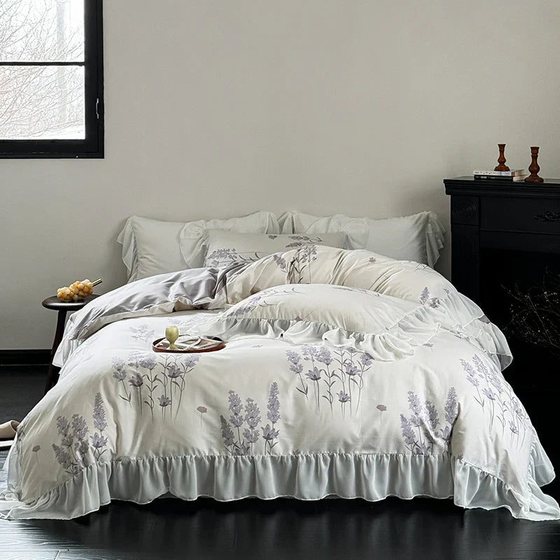 Cotton Floral Quilt Set