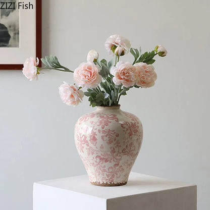 DecorBites™ Cracked Texture Blue & White Porcelain Vase Room Decoration & Flower Pot