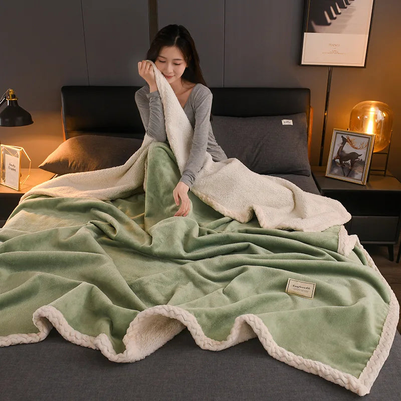 DecorBites™ Cozy Autumn Blanket for Sofa Bed, Soft Warmth Single Double Blanket