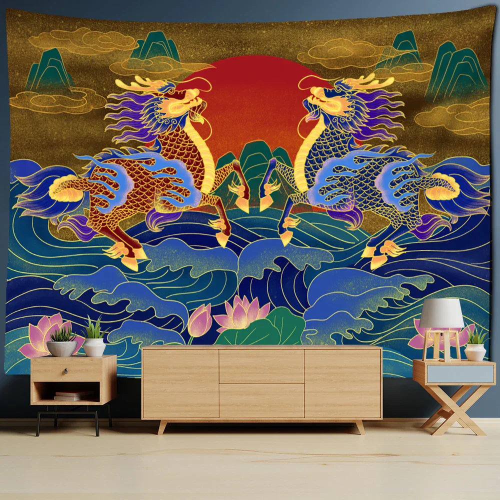 Dragon Totem Polyester Wall Tapestry 200x150cm