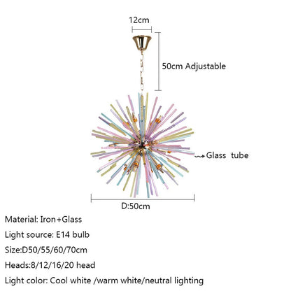 DecorBites™ Dandelion Chandelier Glass Hanging Lighting for Kids Room, Bedroom, Dining Room
