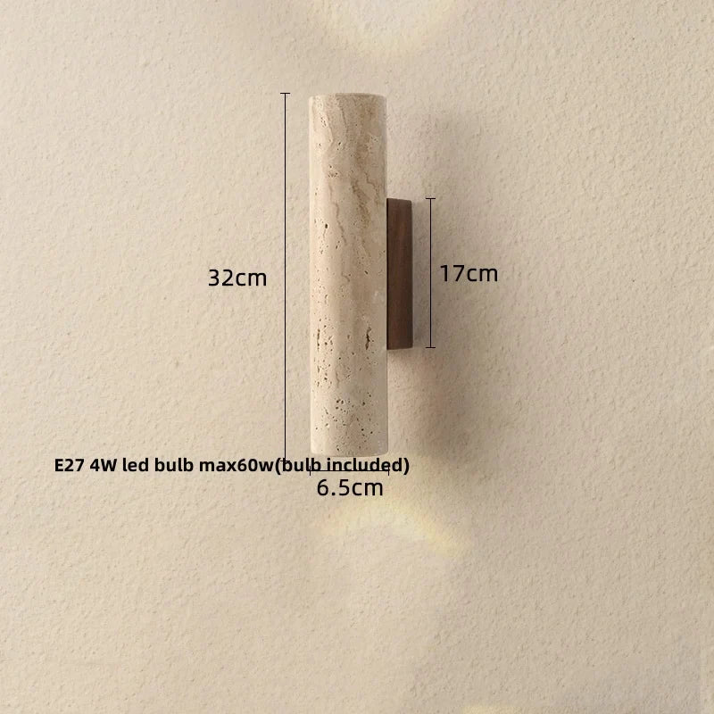 DecorBites™ LED Wall Sconce Modern Nordic Wood Canopy Terrazzo Bathroom Mirror Light