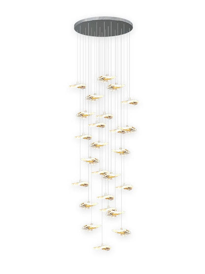 DecorBites™ Crystal Glass Staircase Chandelier: Modern Nordic Luxury Living Room Lighting