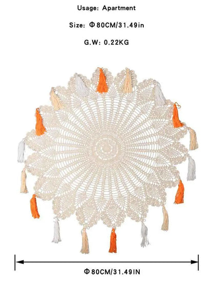DecorBites™ Cotton Macrame Tassel Wall Hanging Tapestry or Tablecloth