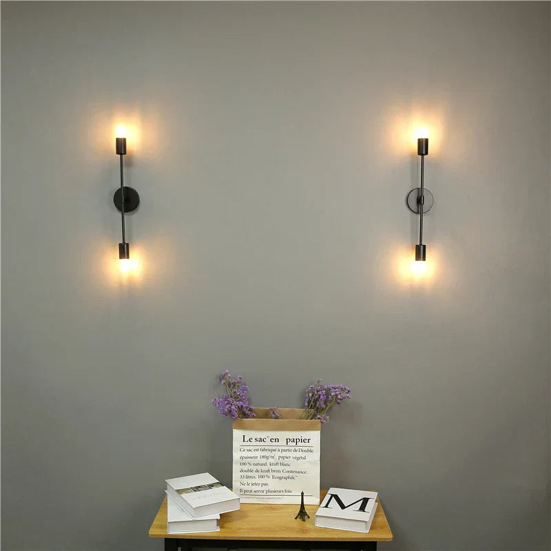 DecorBites™ LED Wall Lamp: Modern Two Arm E27 Bedroom Lighting for Bedside, Bathroom Mirror, Vanity.