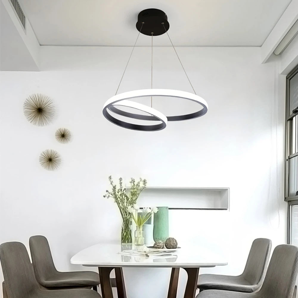 Black Double-Ring Pendant