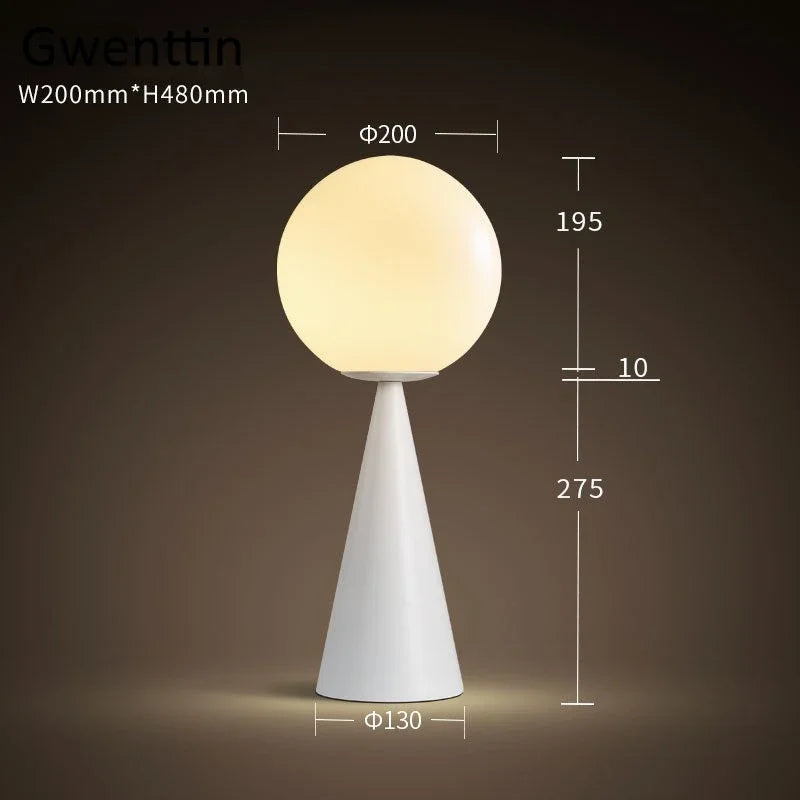 DecorBites™ Gold Glass Ball Table Lamp LED Desk Lighting Modern Home Decor for Bedroom Living Room