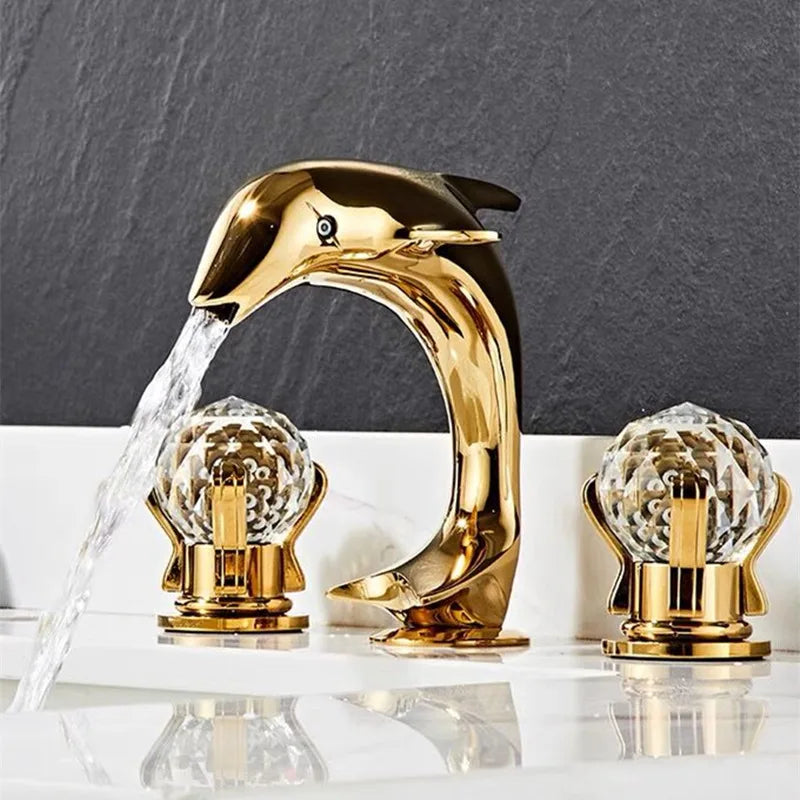 Gold Brass Dolphin Faucet