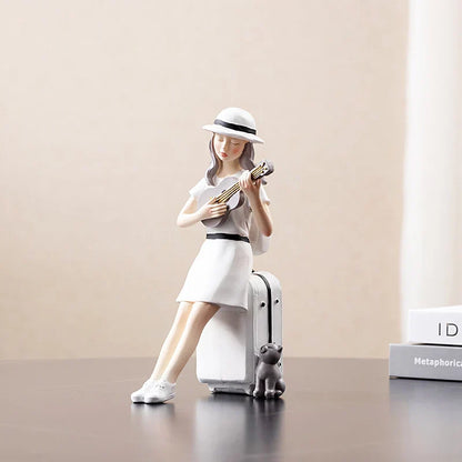 DecorBites™ Kawaii Girl Figurine Sculpture for Room Decor and Desk Accessories
