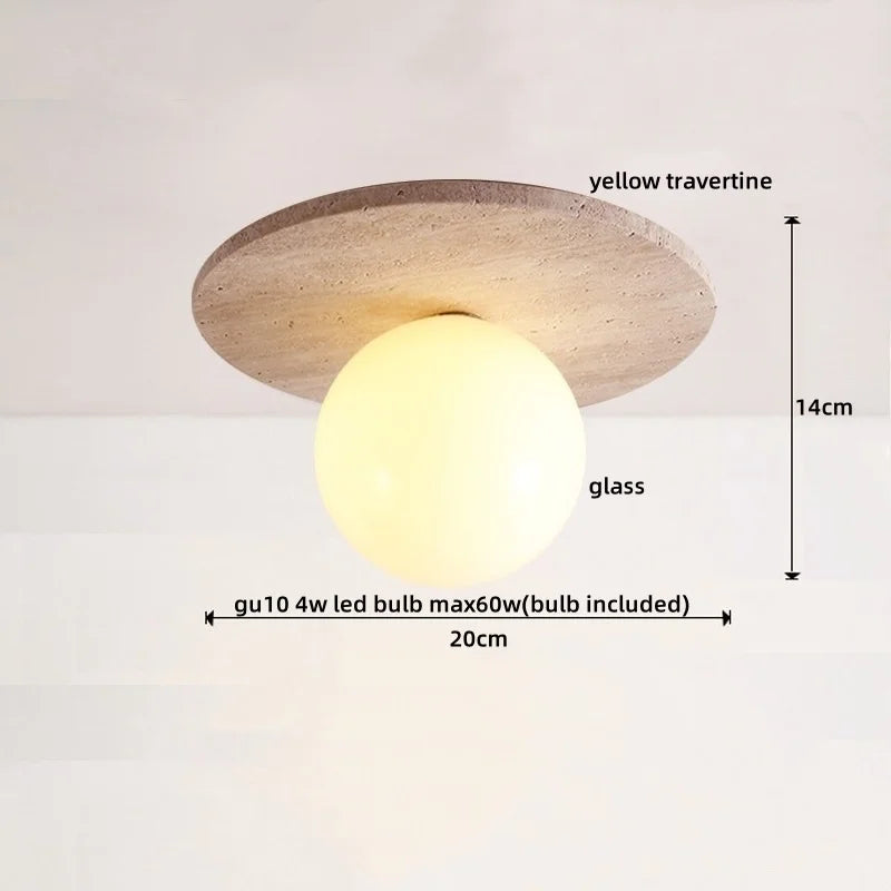 DecorBites™ LED Ceiling Lamp Yellow Travertine - Nordic Acrylic Light for Living Room