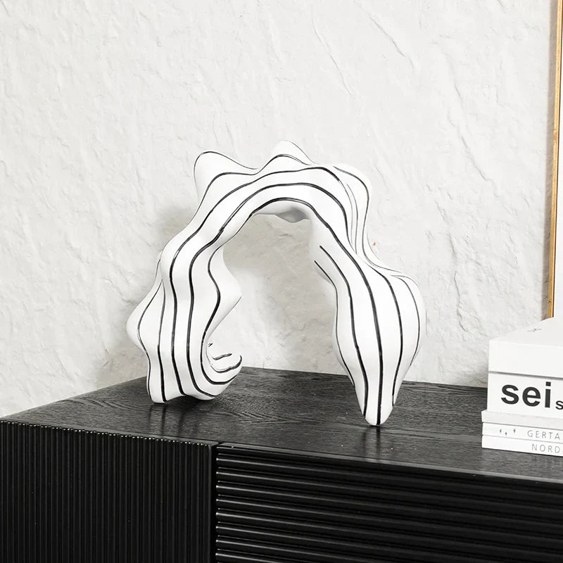 Striped Resin Abstract Figurine