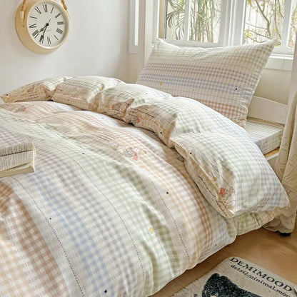 DecorBites™ Cotton Printed Student Bedding Set - All Seasons Queen Single Comforter Cover Set
