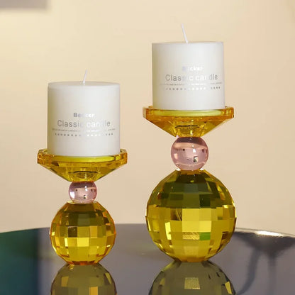 DecorBites™ Crystal Candle Holder: Elegant Table Centerpiece for Romantic Events & Home Decor