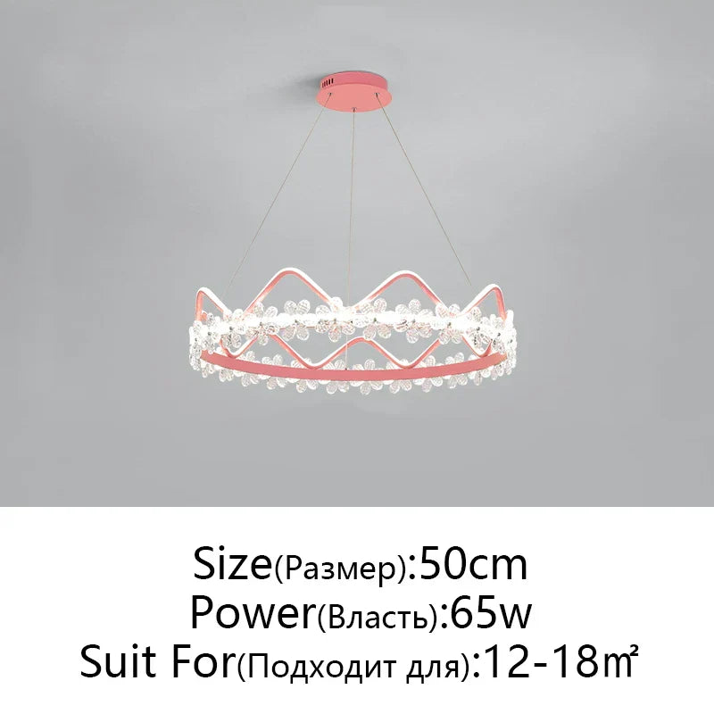 DecorBites™ Crystal Flower Ring Chandelier for Modern Living and Bedroom