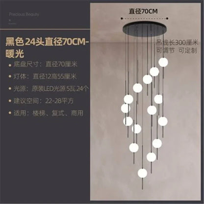 DecorBites™ Glass Ball LED Ceiling Chandelier for Home Decor and Lighting