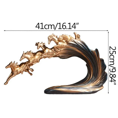 DecorBites™ Galloping Horse Luxury Sculpture: Elegant Decor for Office, Living Room & Store.