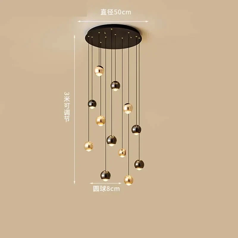 Gold Ball Crystal Chandelier