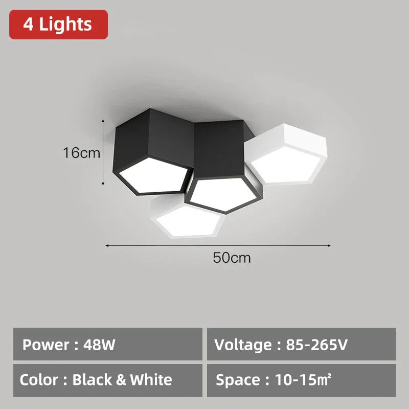 DecorBites™ Geometric Ceiling Lamps: Modern & Creative Lighting Fixtures for Master Bedroom