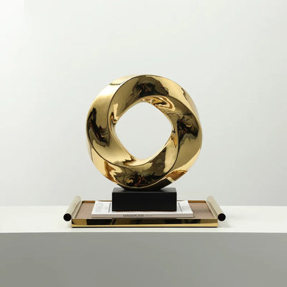 DecorBites™ Geometric Gold Ring Hollow Decor Figurines Home Accessory