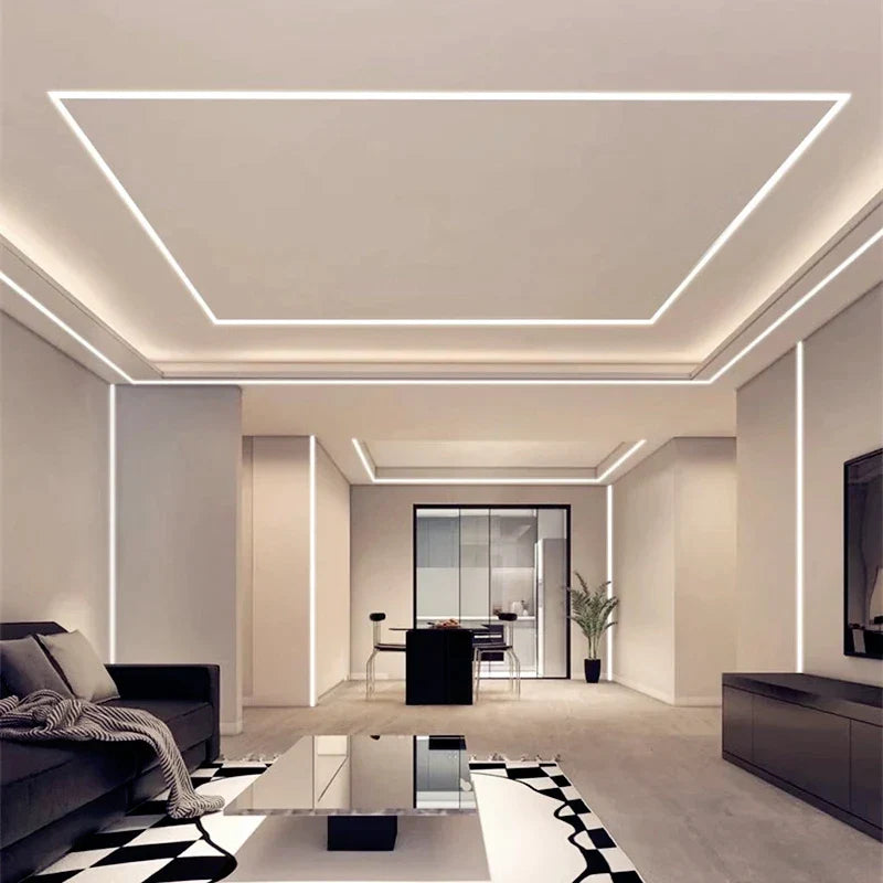 DecorBites™ LED Aluminum Profile Recessed Waist Line Channel for Backlighting Corners