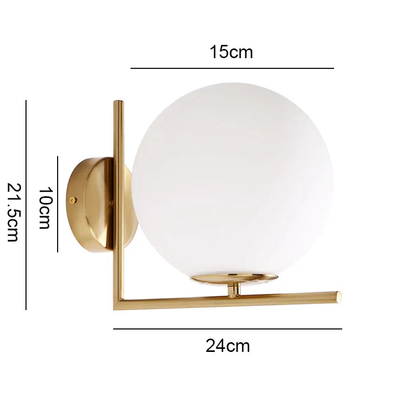 Gold Glass Wall Sconce With Touch Switch