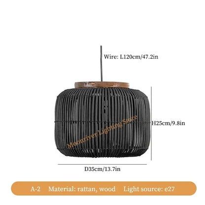 Rattan Teahouse Pendant Light
