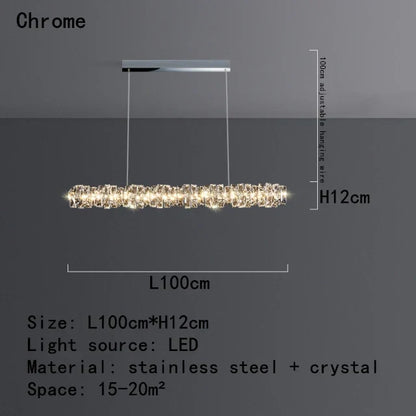 DecorBites™ Crystal Dining Table Pendant Lamp: Elegant Led Decoration for Kitchen Island, Restaurant, Living Room