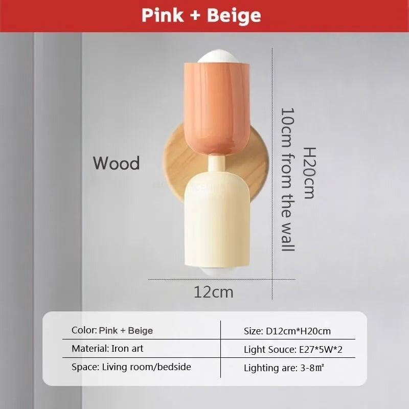 DecorBites™ Cream Zipper Wooden Wall Lamp for Bedroom Living Room Hallway Illumination
