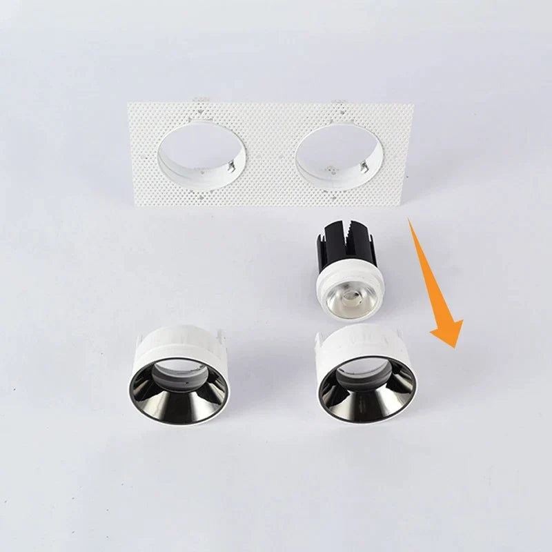 DecorBites™ Double Head Square LED Downlight Mounting Frame for GU10/MR16 Spotlights