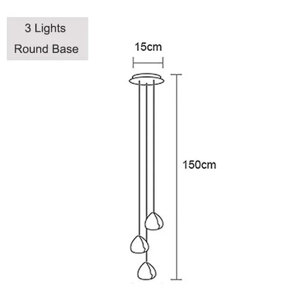 DecorBites™ Crystal Ball Chandelier: Long Adjustable Staircase Pendant Light perfect for Home & Restaurant