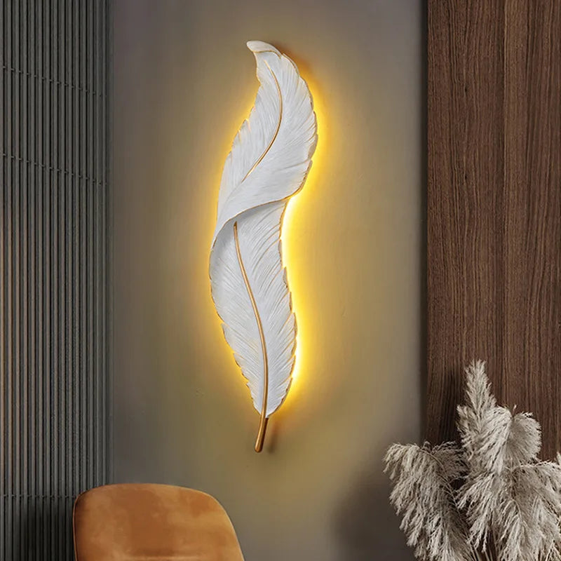 White Feather Wall Sconces