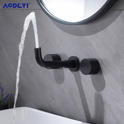 Black Wall Mounted Bathroom Faucet