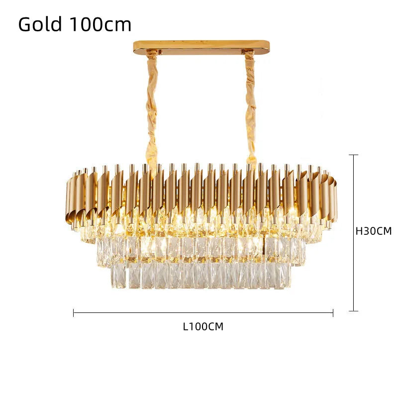 DecorBites™ Crystal LED Pendant Chandelier for Modern Living Spaces